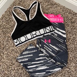 Underarmor workout bra with free Capri pants